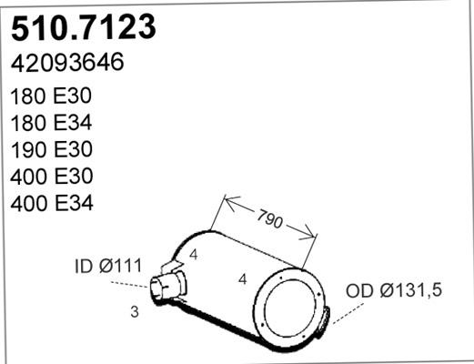 ASSO 510.7123 - Средний / конечный глушитель ОГ autosila-amz.com