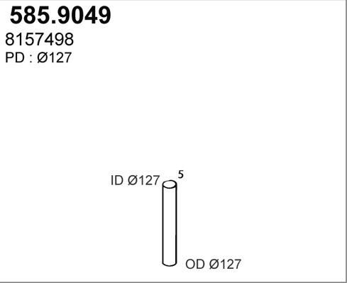 ASSO 585.9049 - Труба выхлопного газа autosila-amz.com