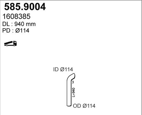 ASSO 585.9004 - Труба выхлопного газа autosila-amz.com