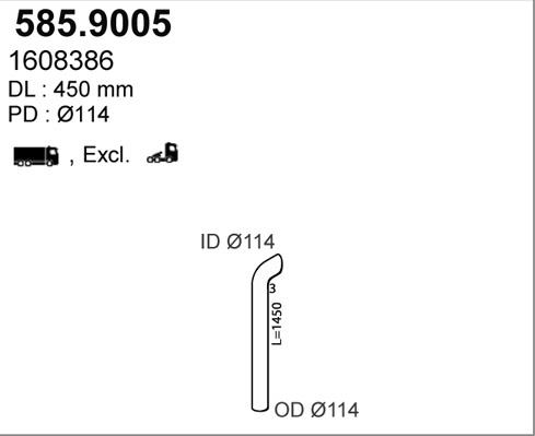 ASSO 585.9005 - Труба выхлопного газа autosila-amz.com