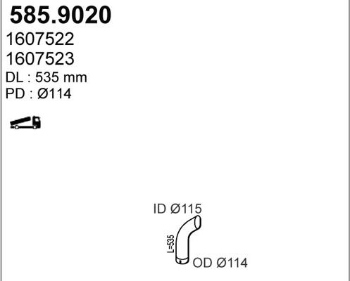 ASSO 585.9020 - Труба выхлопного газа autosila-amz.com