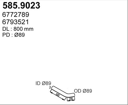 ASSO 585.9023 - Труба выхлопного газа autosila-amz.com