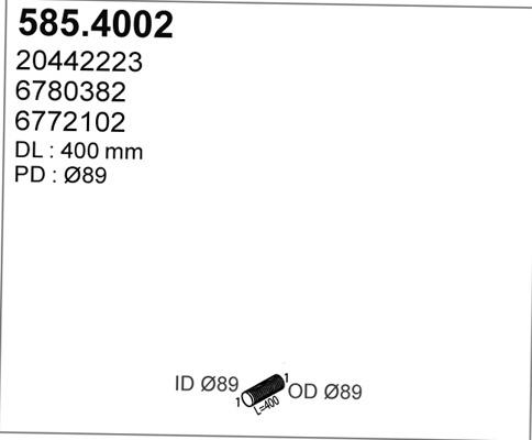 ASSO 585.4002 - Гофрированная труба, выхлопная система autosila-amz.com