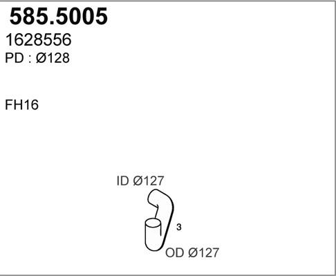 ASSO 585.5005 - Труба выхлопного газа autosila-amz.com