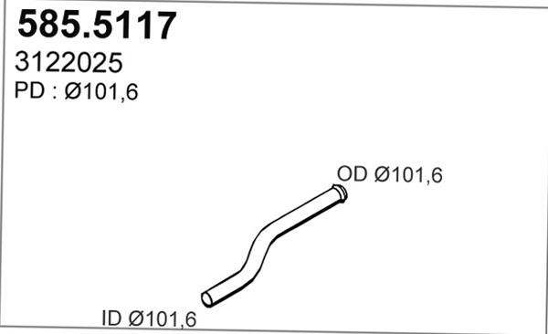 ASSO 585.5117 - Труба выхлопного газа autosila-amz.com