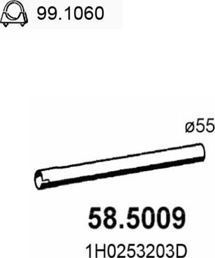 ASSO 58.5009 - Труба выхлопного газа autosila-amz.com