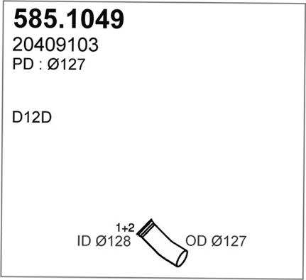 ASSO 585.1049 - Труба выхлопного газа autosila-amz.com