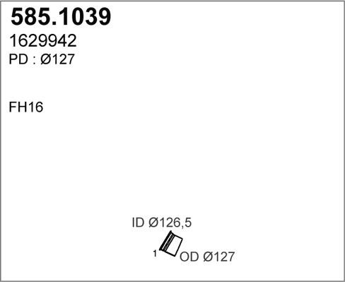 ASSO 585.1039 - Труба выхлопного газа autosila-amz.com