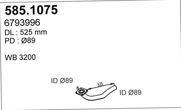 ASSO 585.1075 - Труба выхлопного газа autosila-amz.com