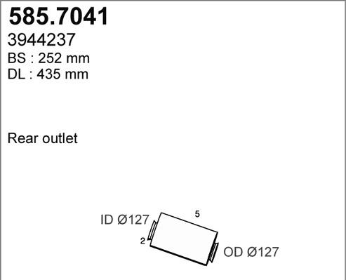 ASSO 585.7041 - Средний / конечный глушитель ОГ autosila-amz.com