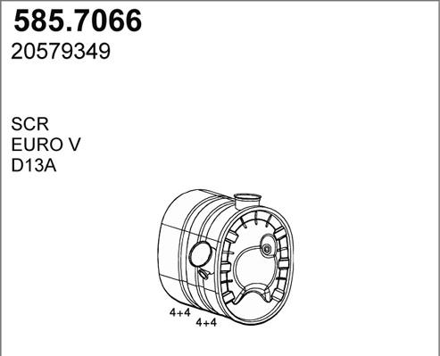 ASSO 585.7066 - Средний / конечный глушитель ОГ autosila-amz.com