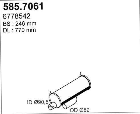ASSO 585.7061 - Средний / конечный глушитель ОГ autosila-amz.com