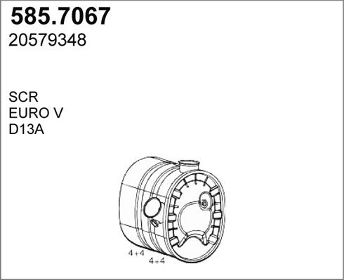 ASSO 585.7067 - Средний / конечный глушитель ОГ autosila-amz.com