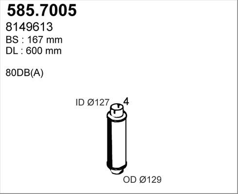 ASSO 585.7005 - Средний / конечный глушитель ОГ autosila-amz.com