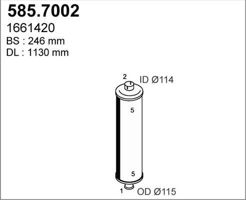 ASSO 585.7002 - Средний / конечный глушитель ОГ autosila-amz.com