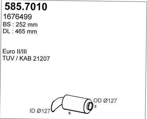 ASSO 585.7010 - Глушитель дополнительный autosila-amz.com
