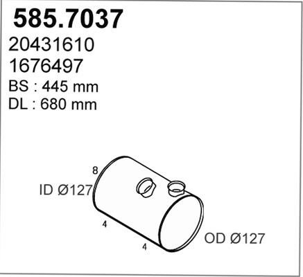 ASSO 585.7037 - Средний / конечный глушитель ОГ autosila-amz.com