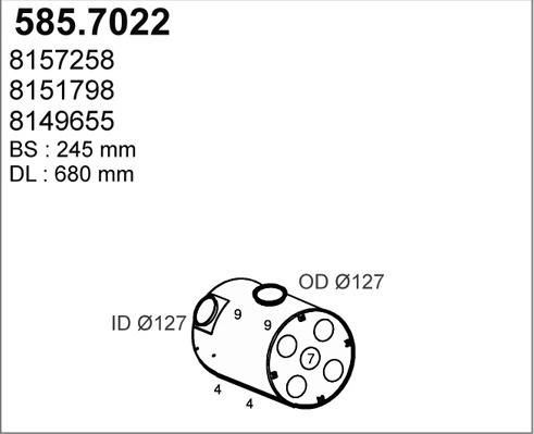 ASSO 585.7022 - Средний / конечный глушитель ОГ autosila-amz.com