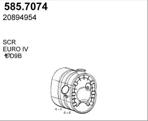 ASSO 585.7074 - Средний / конечный глушитель ОГ autosila-amz.com