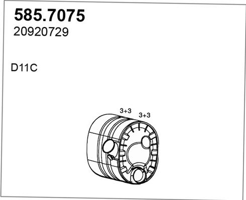 ASSO 585.7075 - Средний / конечный глушитель ОГ autosila-amz.com