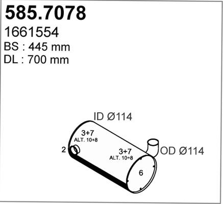 ASSO 585.7078 - Средний / конечный глушитель ОГ autosila-amz.com