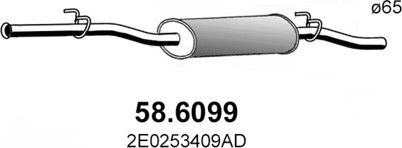 ASSO 58.6099 - Средний глушитель выхлопных газов autosila-amz.com