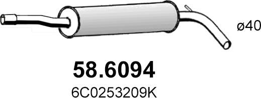 ASSO 58.6094 - Средний глушитель выхлопных газов autosila-amz.com