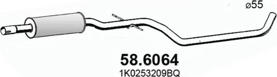 ASSO 58.6064 - Средний глушитель выхлопных газов autosila-amz.com