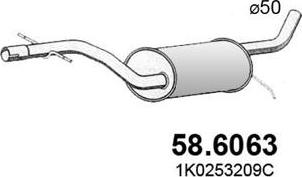 ASSO 58.6063 - Средний глушитель выхлопных газов autosila-amz.com