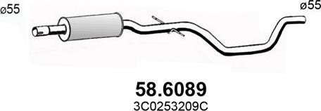 ASSO 58.6089 - Средний глушитель выхлопных газов autosila-amz.com
