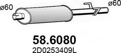 ASSO 58.6080 - Средний глушитель выхлопных газов autosila-amz.com