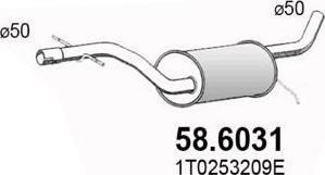 ASSO 58.6031 - Средний глушитель выхлопных газов autosila-amz.com