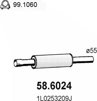 ASSO 58.6024 - Средний глушитель выхлопных газов autosila-amz.com