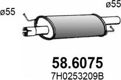 ASSO 58.6075 - Средний глушитель выхлопных газов autosila-amz.com