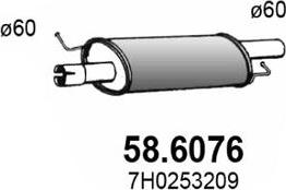 ASSO 58.6076 - Средний глушитель выхлопных газов autosila-amz.com