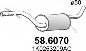 ASSO 58.6070 - Средний глушитель выхлопных газов autosila-amz.com