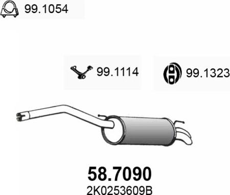 ASSO 58.7090 - Глушитель выхлопных газов, конечный autosila-amz.com