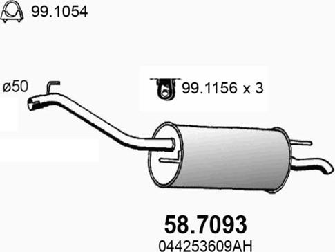 ASSO 58.7093 - Глушитель выхлопных газов, конечный autosila-amz.com