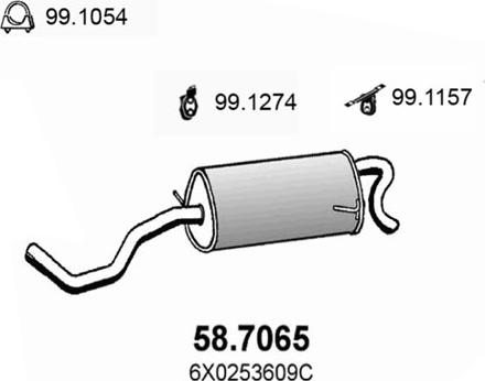 ASSO 58.7065 - Глушитель выхлопных газов, конечный autosila-amz.com