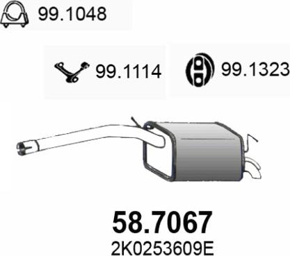 ASSO 58.7067 - Глушитель выхлопных газов, конечный autosila-amz.com