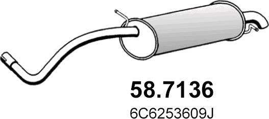 ASSO 58.7136 - Глушитель выхлопных газов, конечный autosila-amz.com