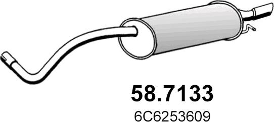 ASSO 58.7133 - Глушитель выхлопных газов, конечный autosila-amz.com