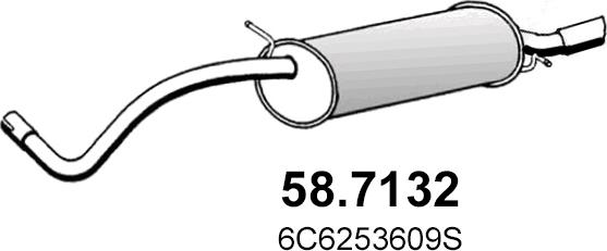 ASSO 58.7132 - Глушитель выхлопных газов, конечный autosila-amz.com