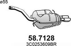 ASSO 58.7128 - Глушитель выхлопных газов, конечный autosila-amz.com