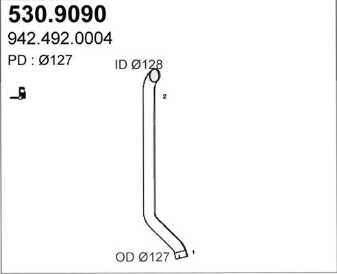 ASSO 530.9090 - Труба выхлопного газа autosila-amz.com