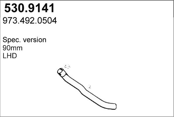 ASSO 530.9141 - Труба выхлопного газа autosila-amz.com
