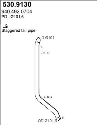 ASSO 530.9130 - Труба выхлопного газа autosila-amz.com