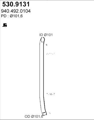 ASSO 530.9131 - Труба выхлопного газа autosila-amz.com