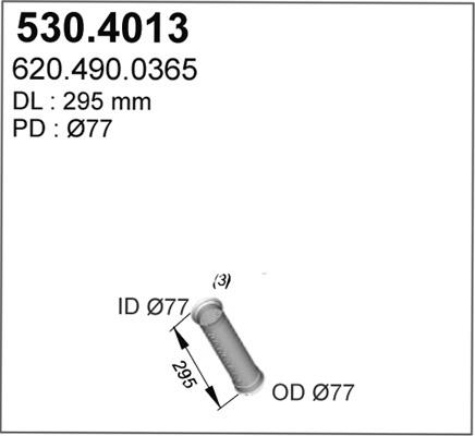 ASSO 530.4013 - Гофрированная труба, выхлопная система autosila-amz.com