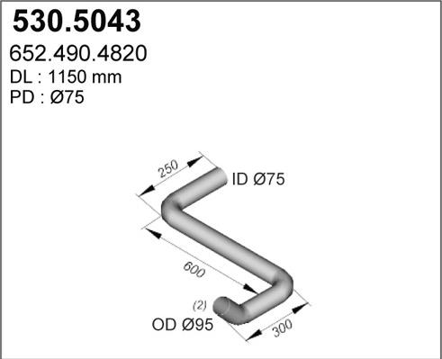 ASSO 530.5043 - Труба выхлопного газа autosila-amz.com